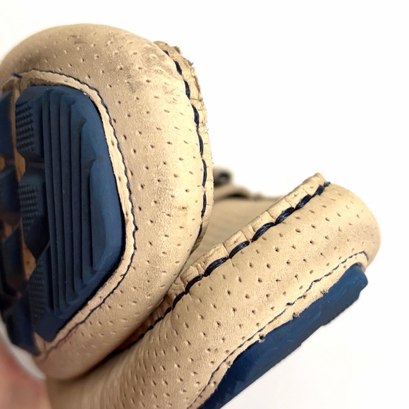 1901 Suede Driving Moccasins Loafers MStorino Horse Bit Shoes Beige Sand size 10 - Picture 6 of 12